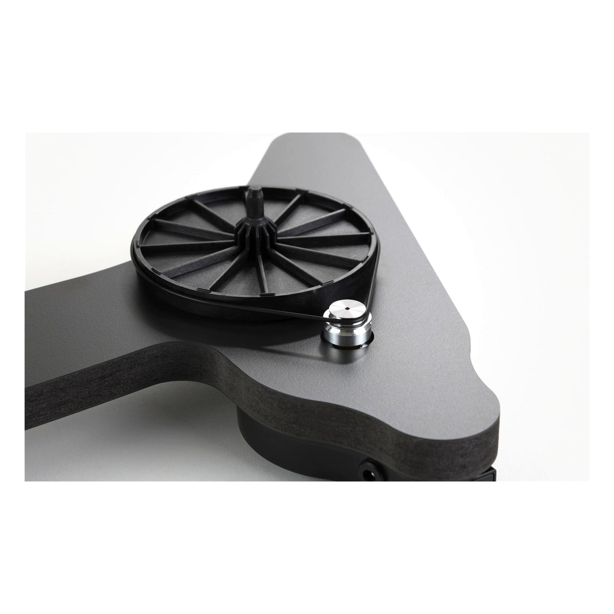 Rega Replay Turntable, sub-platter and motor pulley close-up