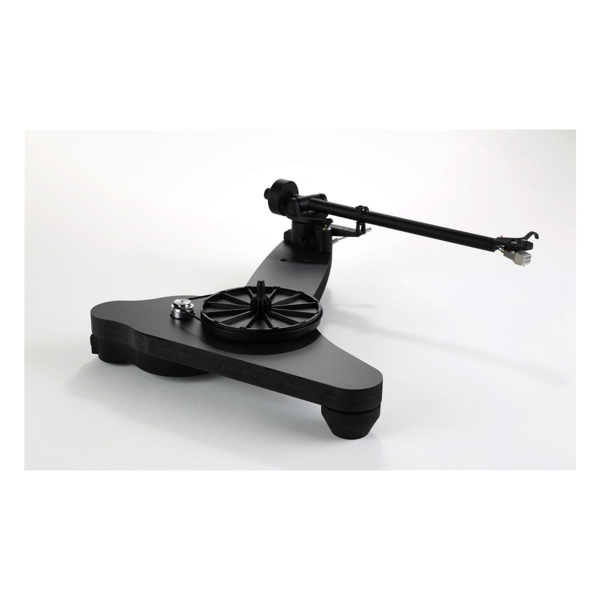 Rega Replay Turntable, black, skeletal plinth with platter removed