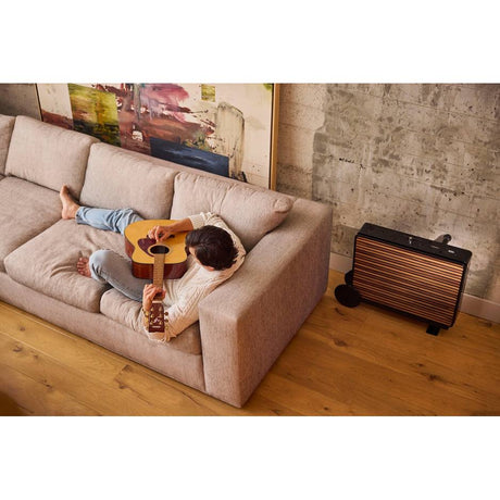REL Planar PL-2 Piano Black wall-mounted in living room