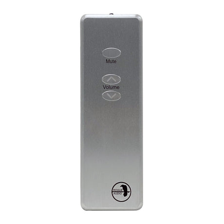 Rogue Audio Integrated Amplifier Remote Control, silver, front view with controls