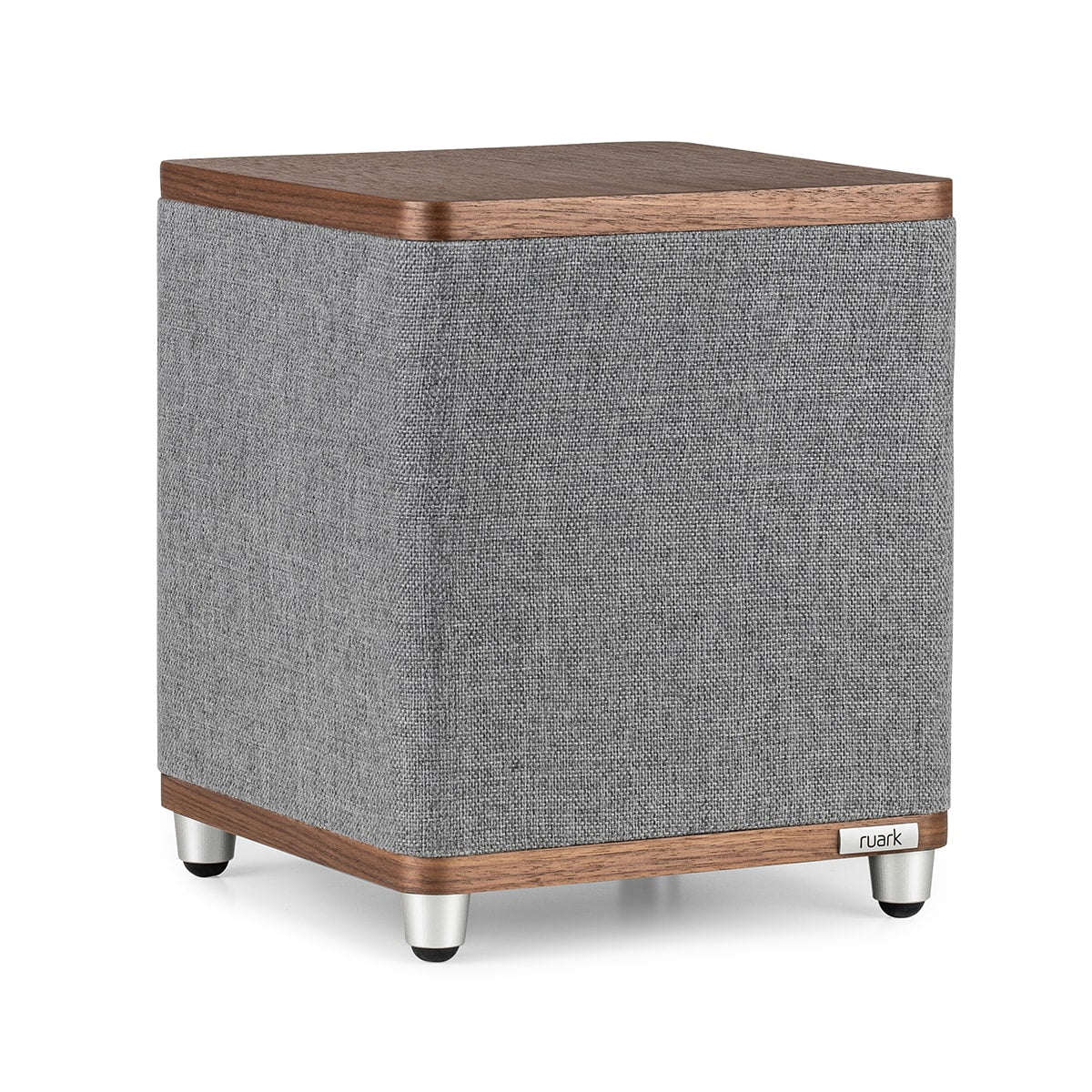 Ruark Audio RS1 Subwoofer Rich Walnut three-quarter view