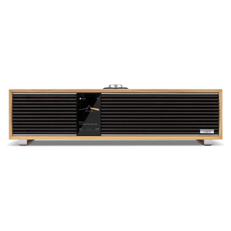 Ruark R410 Anniversary Edition All-in-One Music System, White Oak, straight-on front view