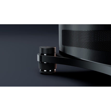 Perlisten S7t Black Edition IsoAcoustics isolation feet detail