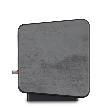 Opera Mezza V2 Bookshelf Speaker Concrete Gray side view showing port