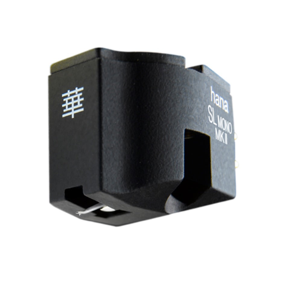 Hana SL Mono MK II Cartridge Exchange, black body, three-quarter view on white background