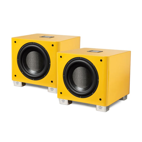 REL T/9x Special Edition Subwoofer Le Mon Yellow Lacquer pair