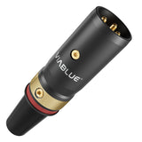 VIABLUE T8 XLR male balanced connectors with red and black channel markers