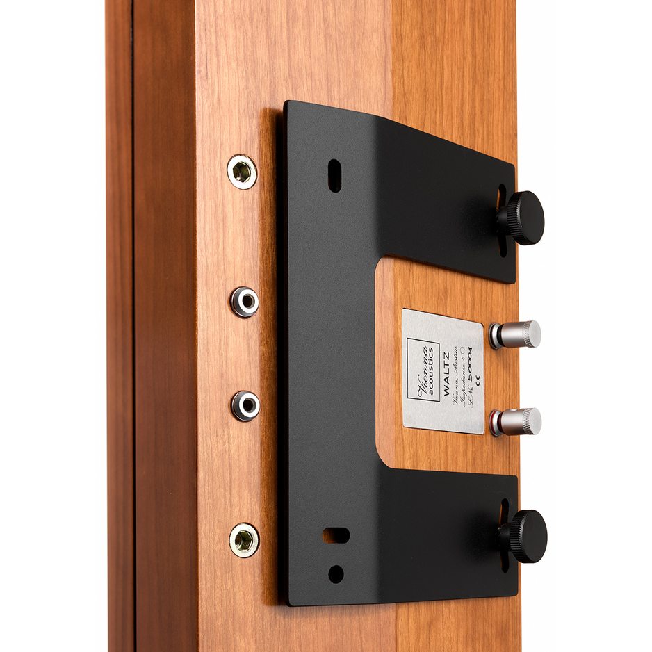 Vienna Acoustics Waltz Grand adjustable mounting bracket and Waltz serial badge